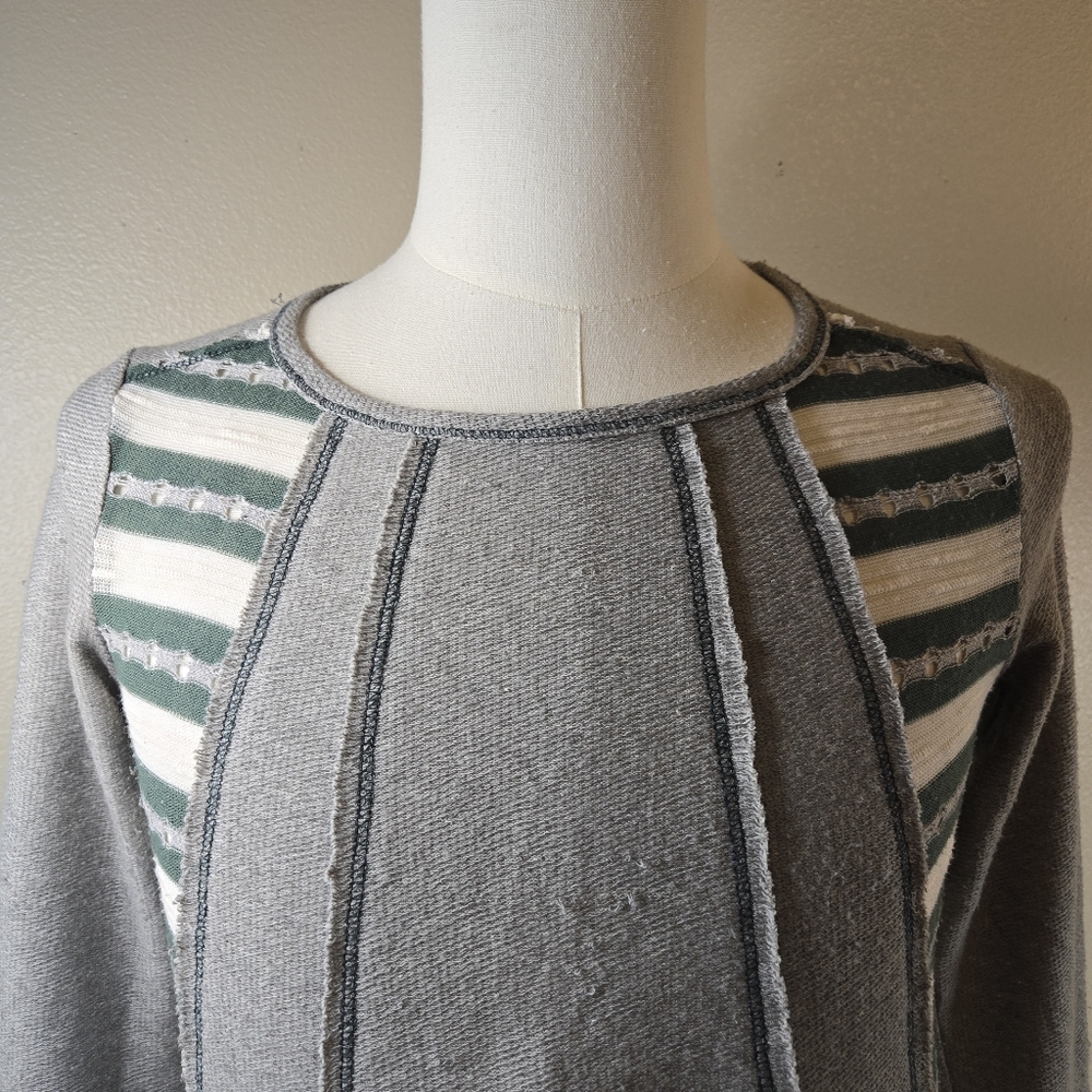 Hem & Thread Knit Swing Top XL Gray and Green - Picture 9 of 14